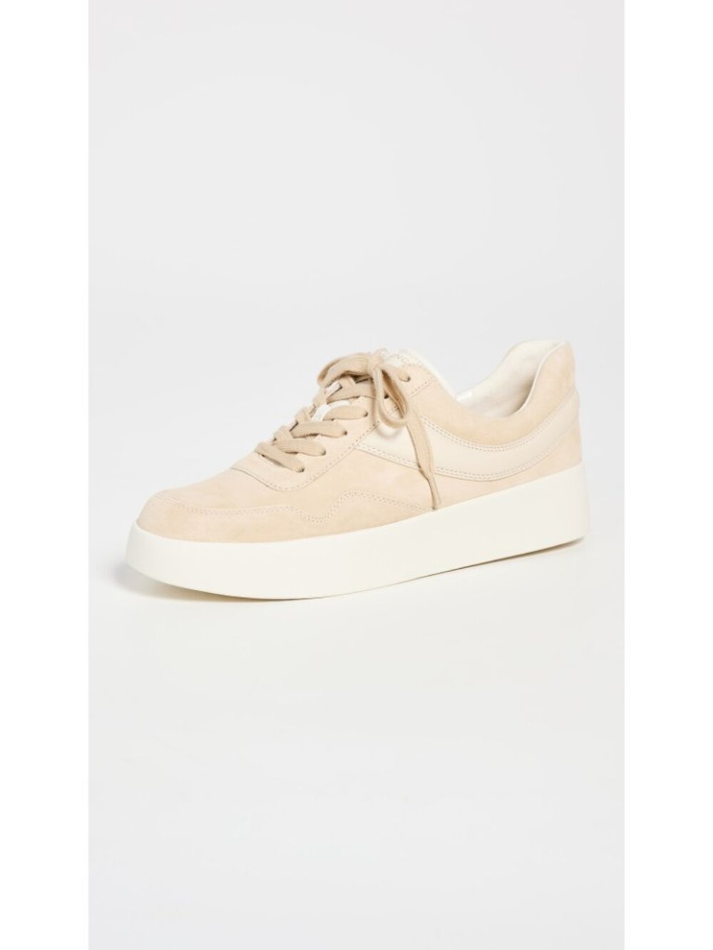 Vince Warren Court Platform Sneakers Macadamia Suede & Leather Size 7